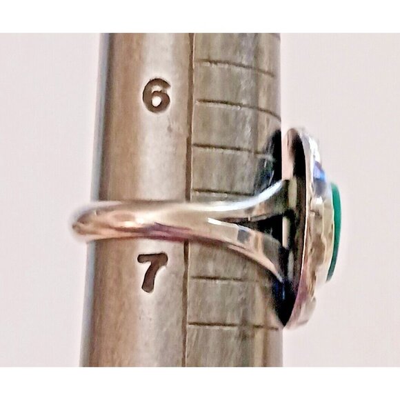 Vintage Navajo Native American Turquoise Sterling Ring sz 6.5 Signed "MP" (1444) - Picture 5 of 6